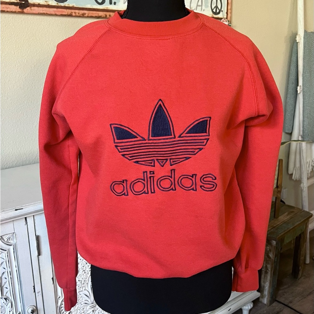 Adidas Women's Vintage Red Crew Neck Sweatshirt